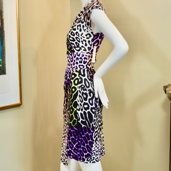 🆕🏷️ Multicolor animal print asymmetrical dress. by Roberto Cavalli - Picture 9 of 15